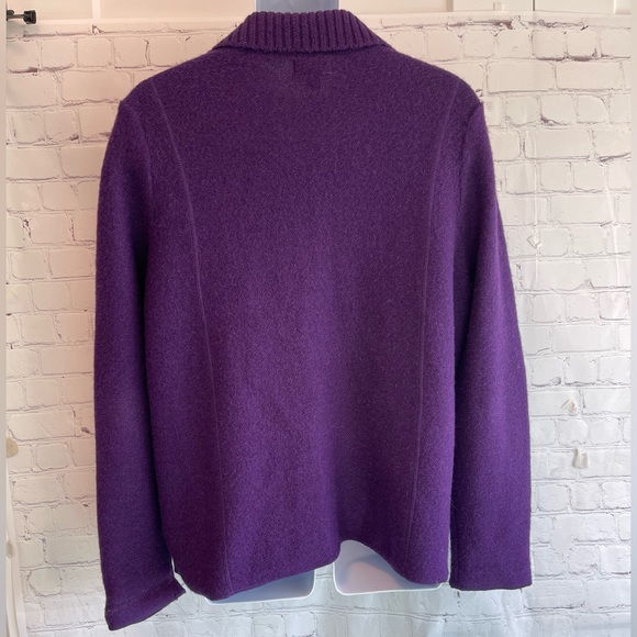 Croft & Barrow Purple Full Zip Cardigan Sweater.  100% Wool.  Size XL - Picture 5 of 7